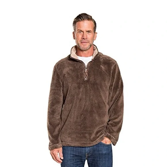 True Grit Fleece Quarter-Zip Pullover – Men’s Small – Brown-EXCELLENT cond. - Picture 1 of 4